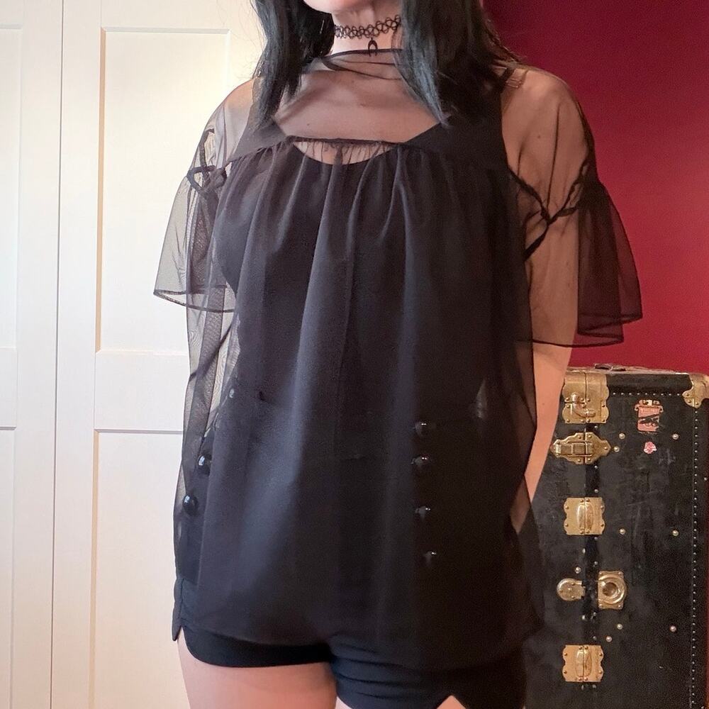 mesh babydoll layering top